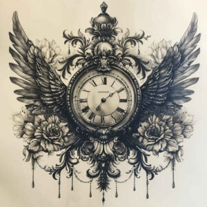 time-symbol-realism-ink-layering-for-stomach – tattoo design ideas free ai generated – Gallery: watches-hourglass-inkby-ai