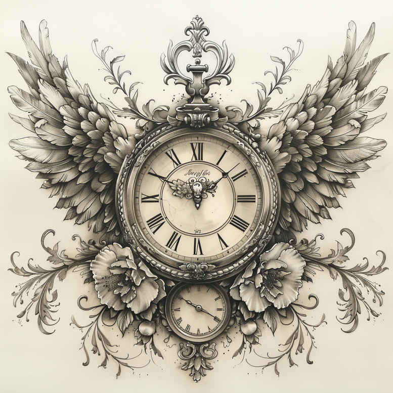 time-with-time-and-space-motif-neotraditional-modern-twist-for-lower-thigh – tattoo design ideas free ai generated – Gallery: watches-hourglass-inkby-ai