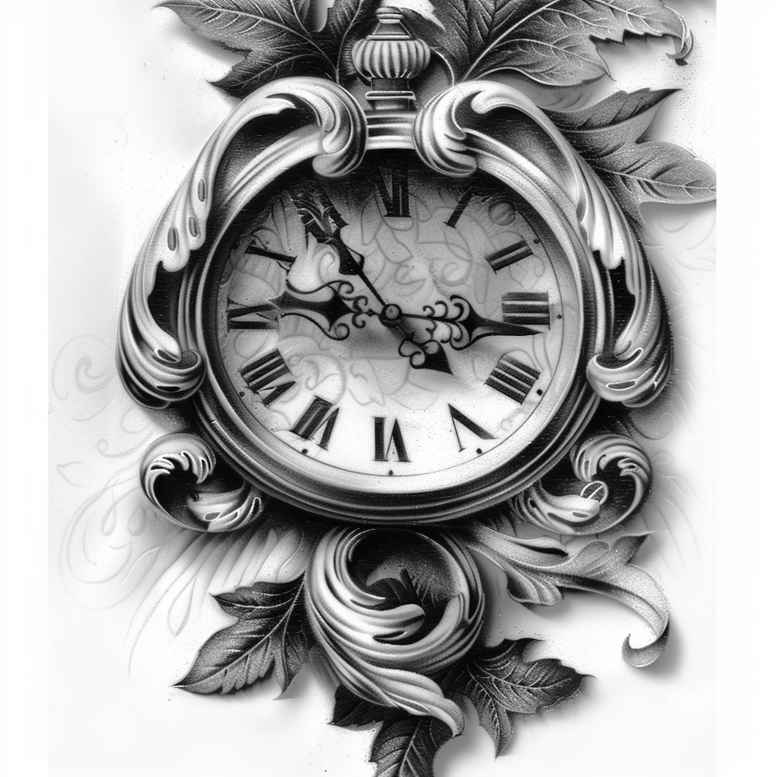 abstract-time-realism-natural-look-for-side – tattoo design ideas free ai generated – Gallery: watches-hourglass-inkby-ai