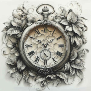 time-life-motif-neotraditional-color-saturation-for-knee – tattoo design ideas free ai generated – Gallery: watches-hourglass-inkby-ai