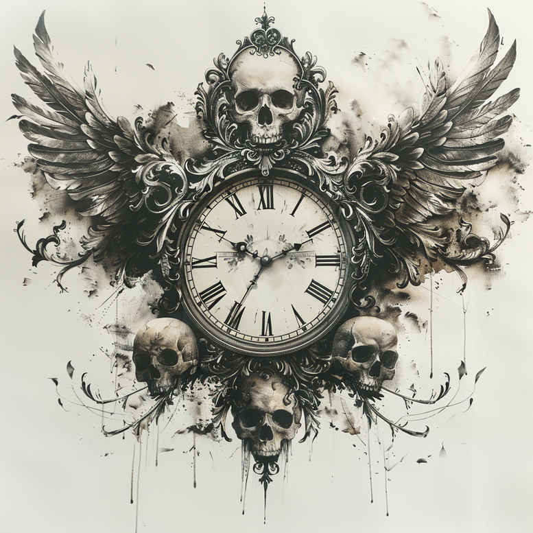 abstract-time-surrealism-beyond-reality-for-neck – tattoo design ideas free ai generated – Gallery: watches-hourglass-inkby-ai