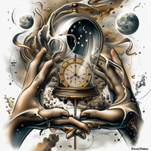 time-with-detail-surrealism-distorted-perspective-for-shoulder – tattoo design ideas free ai generated – Gallery: watches-hourglass-inkby-ai