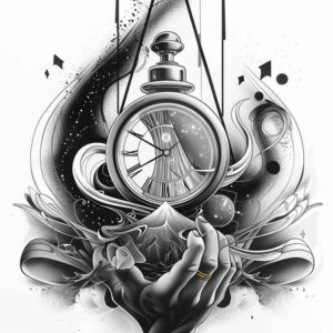 time-with-shadow-and-light-neotraditional-ornamental-for-wrist-side – tattoo design ideas free ai generated – Gallery: watches-hourglass-inkby-ai