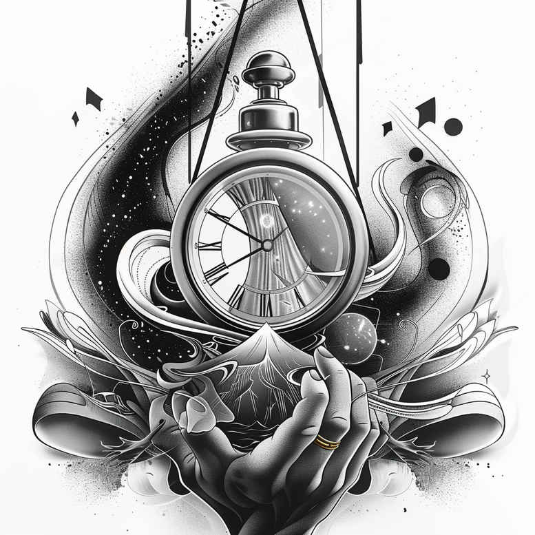 time-with-shadow-and-light-neotraditional-ornamental-for-wrist-side – tattoo design ideas free ai generated – Gallery: watches-hourglass-inkby-ai