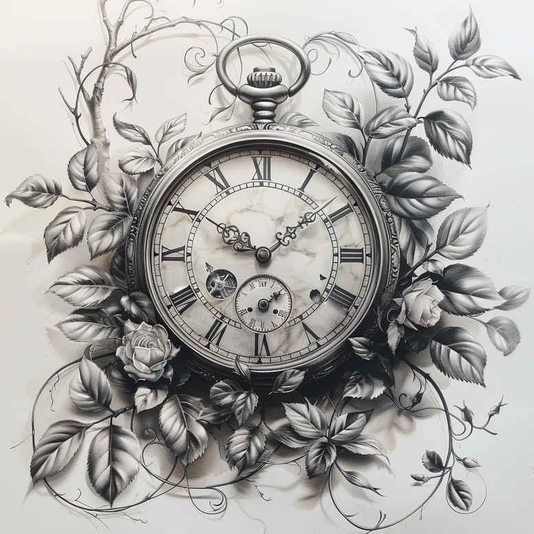 time-with-shading-neotraditional-classic-motifs-for-upper-thigh – tattoo design ideas free ai generated – Gallery: watches-hourglass-inkby-ai