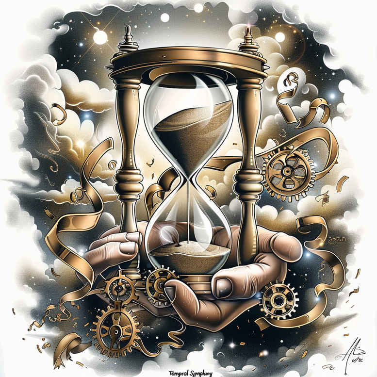 time-tattoo-neotraditional-bold-highlights-for-temple – tattoo design ideas free ai generated – Gallery: watches-hourglass-inkby-ai