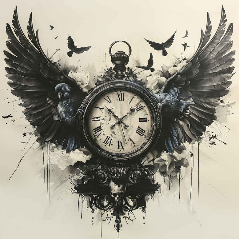 time-and-space-neotraditional-soft-shadows-for-stomach – tattoo design ideas free ai generated – Gallery: watches-hourglass-inkby-ai