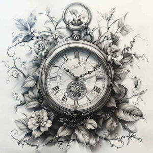 time-energy-symbol-realism-detail-accuracy-for-thigh – tattoo design ideas free ai generated – Gallery: watches-hourglass-inkby-ai