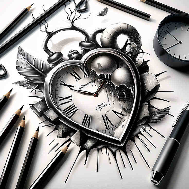 time-with-light-motif-realism-clean-lines-for-calf – tattoo design ideas free ai generated – Gallery: watches-hourglass-inkby-ai
