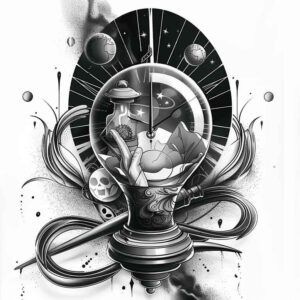 time-and-space-realism-sharp-focus-for-outer-arm – tattoo design ideas free ai generated – Gallery: watches-hourglass-inkby-ai
