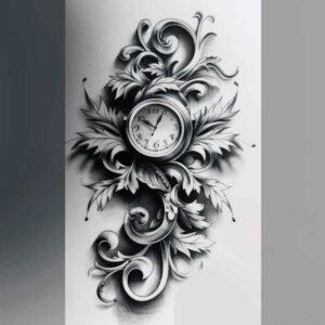 passing-surrealism-dreamlike-for-side – tattoo design ideas free ai generated – Gallery: watches-hourglass-inkby-ai
