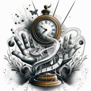 time-evolution-symbol-realism-gentle-shadow-for-toe – tattoo design ideas free ai generated – Gallery: watches-hourglass-inkby-ai