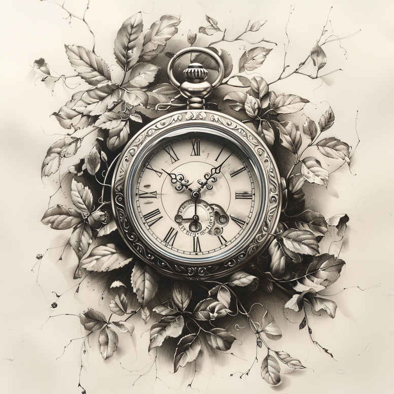 clock-surrealism-otherworldly-for-lower-back – tattoo design ideas free ai generated – Gallery: watches-hourglass-inkby-ai