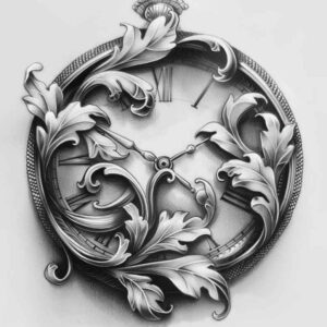 hourglass-surrealism-ethereal-for-hip – tattoo design ideas free ai generated – Gallery: watches-hourglass-inkby-ai