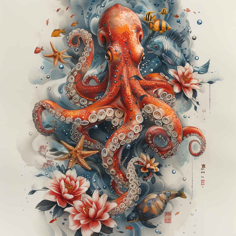 animals-with-ornament-realism-crisp-detail-for-hip – tattoo design ideas free ai generated – Gallery: water-animals-inkby-ai