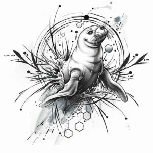 animals-with-ocean-motif-neotraditional-bold-texture-for-shin – tattoo design ideas free ai generated – Gallery: water-animals-inkby-ai