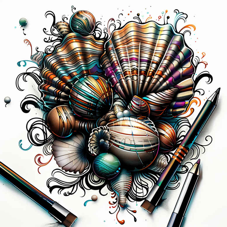 geometric-aquatic-animals-surrealism-symbolic-motifs-for-upper-back – tattoo design ideas free ai generated – Gallery: water-animals-inkby-ai