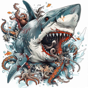 aquarium-animals-neotraditional-expressive-color-for-knee – tattoo design ideas free ai generated – Gallery: water-animals-inkby-ai