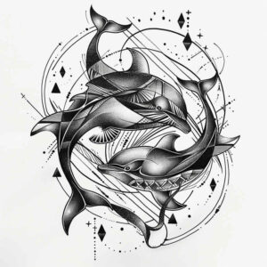 crabs-surrealism-dynamic-shapes-for-hip – tattoo design ideas free ai generated – Gallery: water-animals-inkby-ai