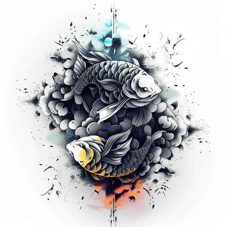 water-animals-with-protection-motif-surrealism-ambiguous-space-for-neck – tattoo design ideas free ai generated – Gallery: water-animals-inkby-ai