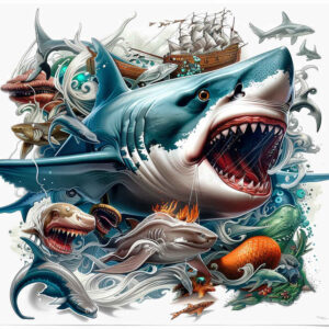 marine-beasts-surrealism-shadow-play-for-arm – tattoo design ideas free ai generated – Gallery: water-animals-inkby-ai