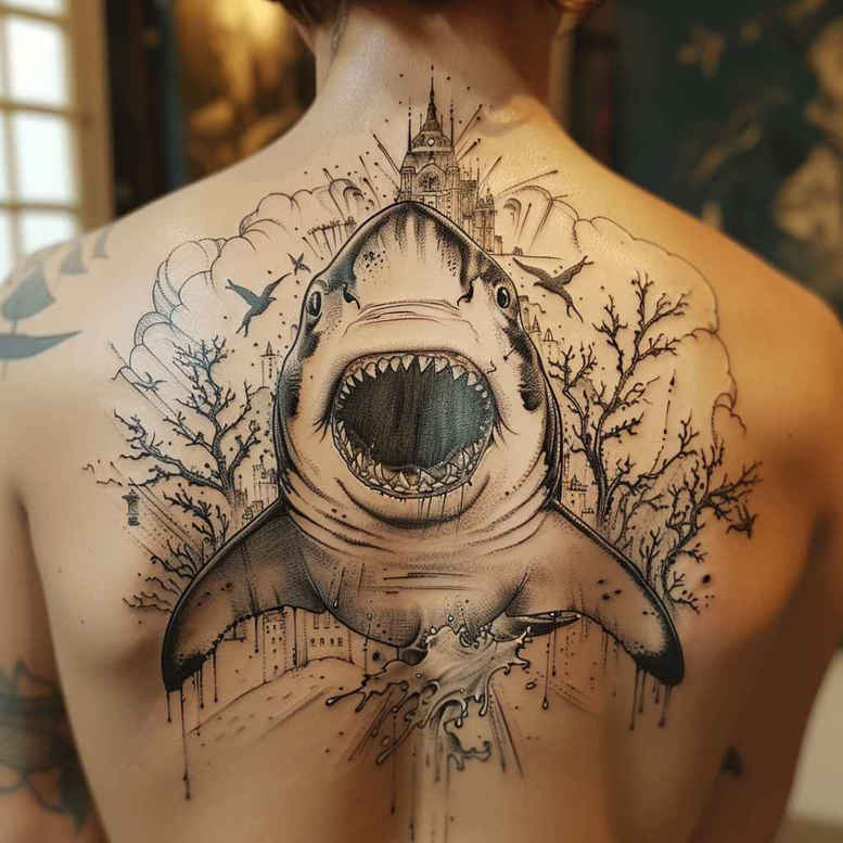 ocean-animals-realism-light-and-shadow-play-for-upper-arm – tattoo design ideas free ai generated – Gallery: water-animals-inkby-ai
