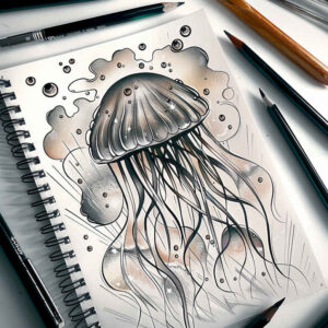 wave-motifs-realism-living-skin-for-back-shoulder – tattoo design ideas free ai generated – Gallery: water-animals-inkby-ai
