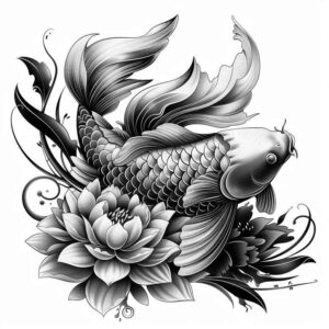 water-animals-realism-precise-gradient-for-back-of-neck – tattoo design ideas free ai generated – Gallery: water-animals-inkby-ai