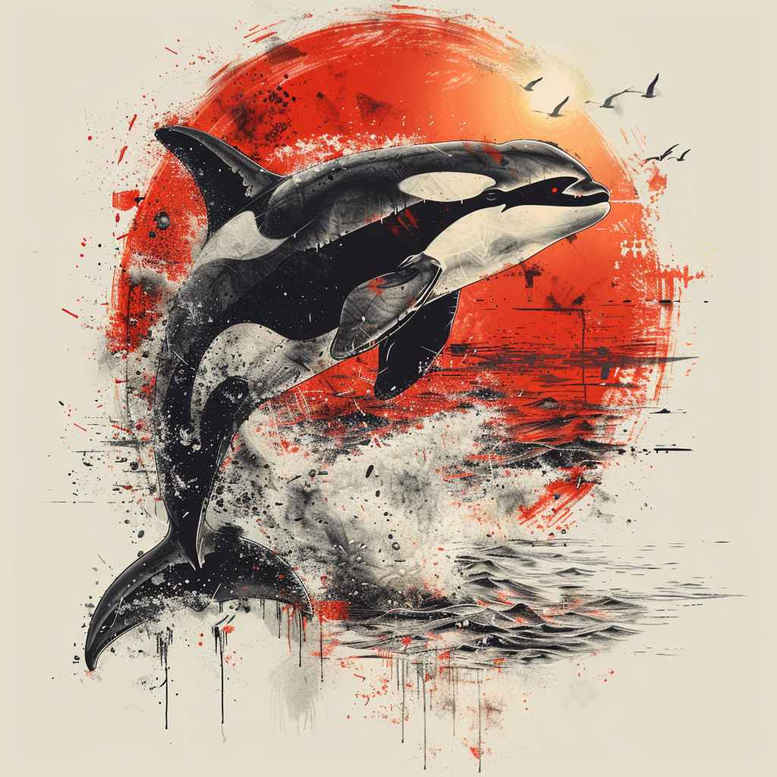 water-animals-with-protection-motif-neotraditional-dynamic-color-for-abdomen – tattoo design ideas free ai generated – Gallery: water-animals-inkby-ai