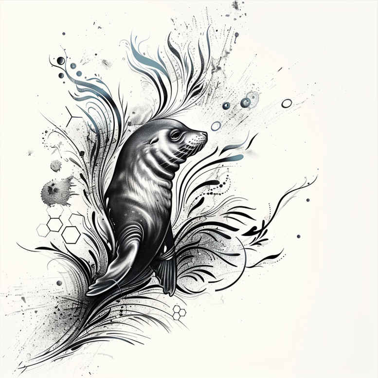 realistic-aquatic-animals-neotraditional-structured-design-for-back – tattoo design ideas free ai generated – Gallery: water-animals-inkby-ai