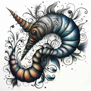 animals-with-ornament-neotraditional-dynamic-color-for-thigh – tattoo design ideas free ai generated – Gallery: water-animals-inkby-ai