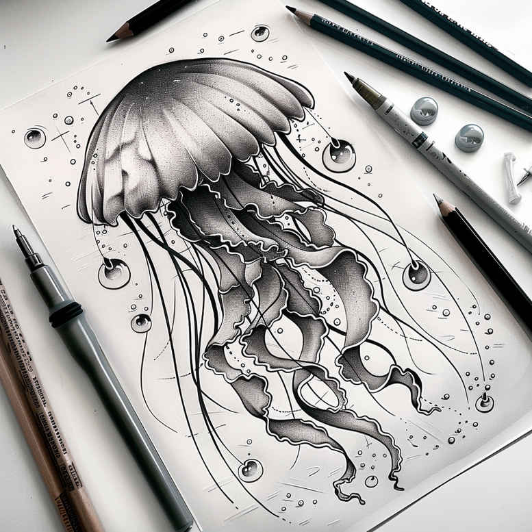anemones-realism-contrast-play-for-behind-ear – tattoo design ideas free ai generated – Gallery: water-animals-inkby-ai