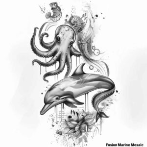 water-creatures-realism-optical-illusion-for-elbow – tattoo design ideas free ai generated – Gallery: water-animals-inkby-ai