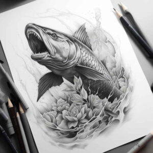 marine-animals-in-art-neotraditional-bold-highlights-for-upper-arm – tattoo design ideas free ai generated – Gallery: water-animals-inkby-ai