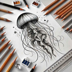 squids-surrealism-esoteric-for-knee – tattoo design ideas free ai generated – Gallery: water-animals-inkby-ai