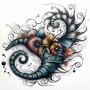 sea-creatures-realism-visual-truth-for-abdomen – tattoo design ideas free ai generated – Gallery: water-animals-inkby-ai