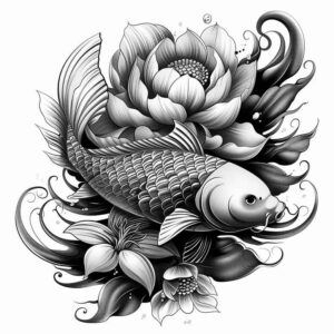 animals-with-life-symbol-realism-skin-texture-for-lower-chest – tattoo design ideas free ai generated – Gallery: water-animals-inkby-ai