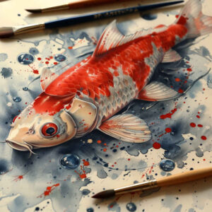 aquarium-animals-neotraditional-dynamic-color-for-toe – tattoo design ideas free ai generated – Gallery: water-animals-inkby-ai