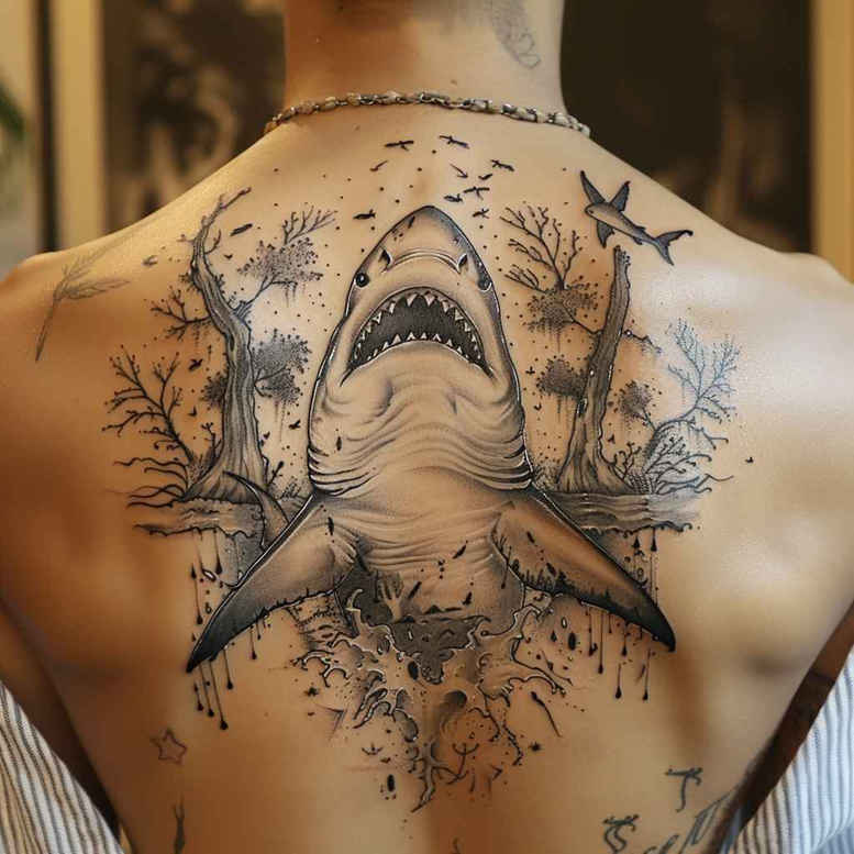 water-beings-surrealism-shadow-play-for-stomach – tattoo design ideas free ai generated – Gallery: water-animals-inkby-ai