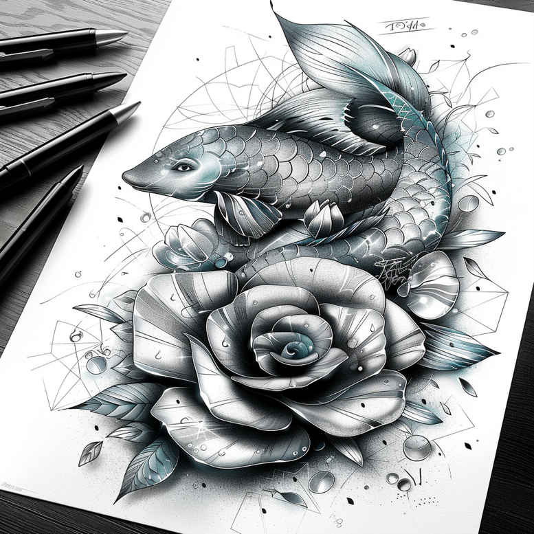 marine-fauna-surrealism-vibrant-contrasts-for-shin – tattoo design ideas free ai generated – Gallery: water-animals-inkby-ai