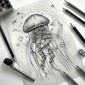 wave-motifs-realism-depth-shading-for-toe – tattoo design ideas free ai generated – Gallery: water-animals-inkby-ai