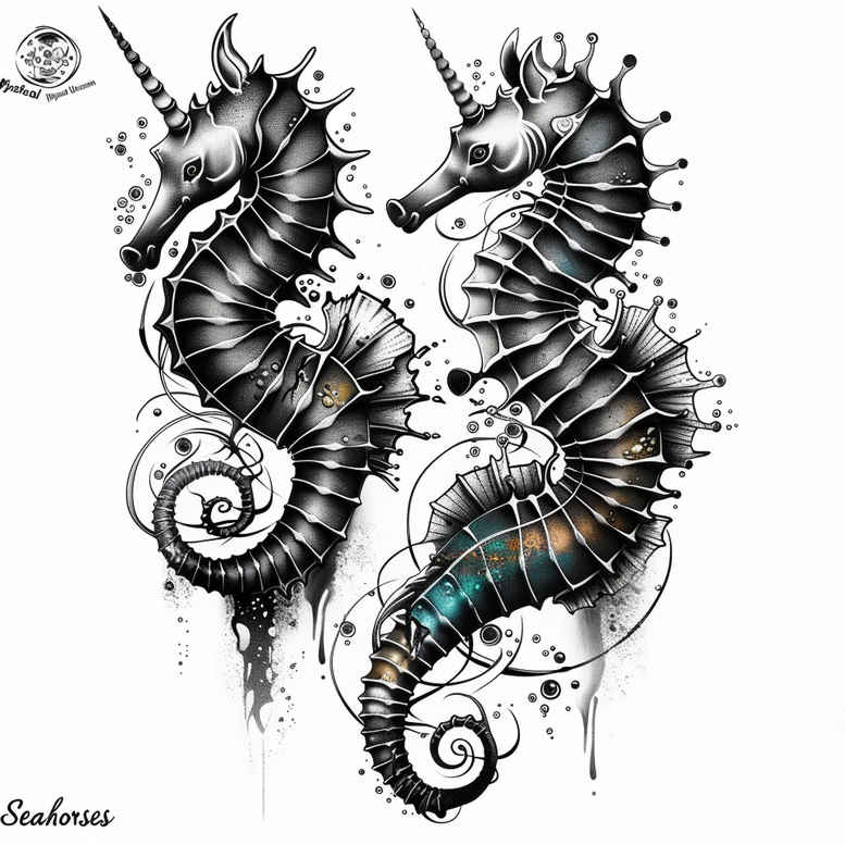 aquatic-animals-neotraditional-bold-highlights-for-sternum – tattoo design ideas free ai generated – Gallery: water-animals-inkby-ai