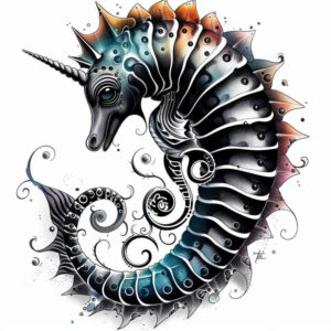 marine-fauna-surrealism-whimsical-for-shoulder – tattoo design ideas free ai generated – Gallery: water-animals-inkby-ai