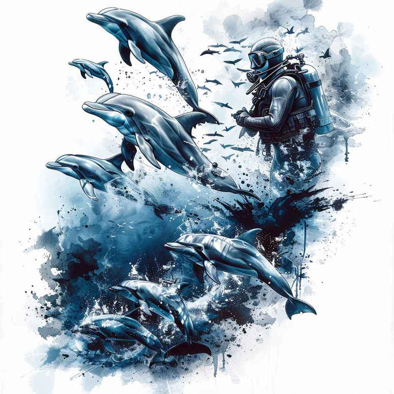 realistic-aquatic-animals-realism-realistic-perspective-for-lower-back – tattoo design ideas free ai generated – Gallery: water-animals-inkby-ai