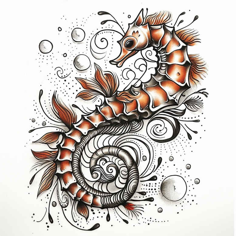 marine-animals-with-mystical-symbol-realism-realistic-wrinkles-for-shoulder – tattoo design ideas free ai generated – Gallery: water-animals-inkby-ai