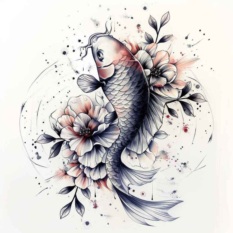 ocean-animals-neotraditional-balanced-tones-for-lower-leg – tattoo design ideas free ai generated – Gallery: water-animals-inkby-ai