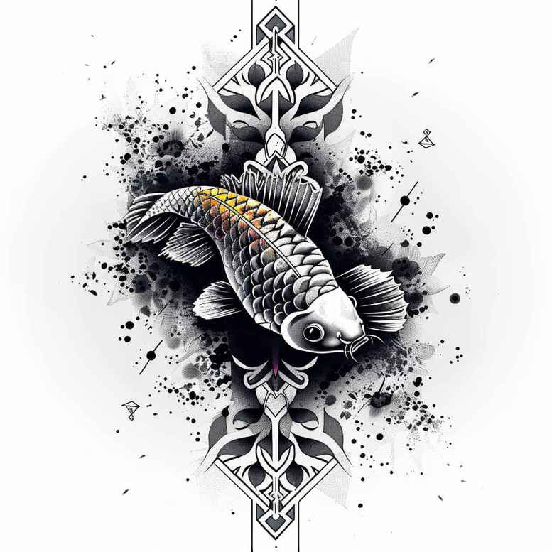 abstract-aquatic-animals-surrealism-whimsical-for-sternum – tattoo design ideas free ai generated – Gallery: water-animals-inkby-ai