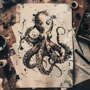 animals-with-3d-effect-surrealism-juxtaposition-for-side-torso – tattoo design ideas free ai generated – Gallery: water-animals-inkby-ai