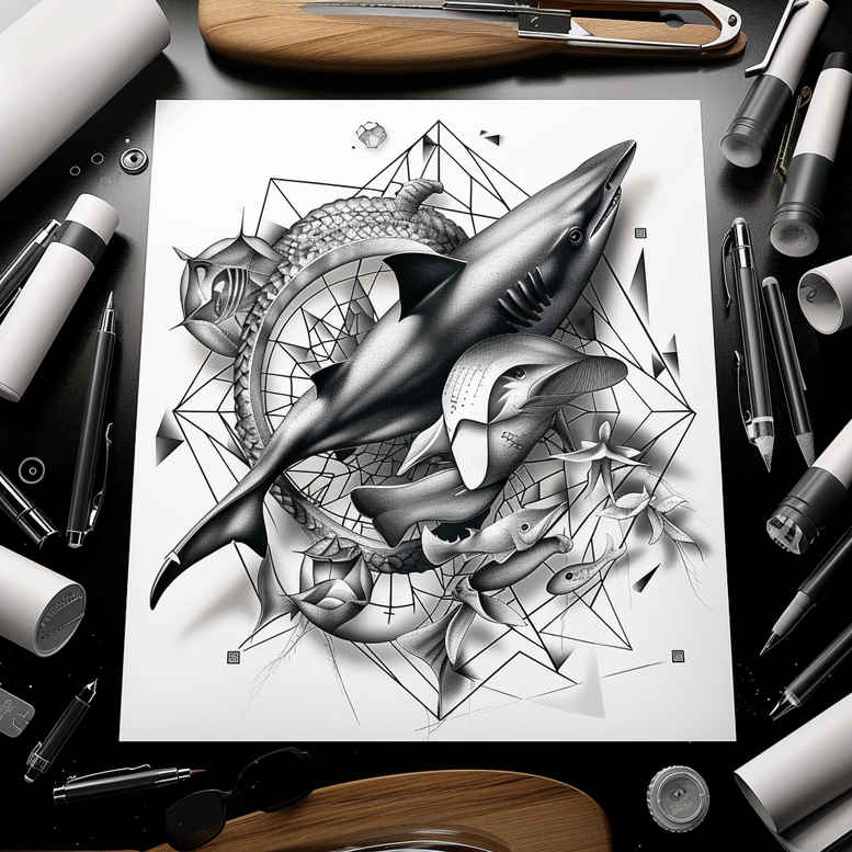 water-beings-neotraditional-detailed-textures-for-lower-arm – tattoo design ideas free ai generated – Gallery: water-animals-inkby-ai