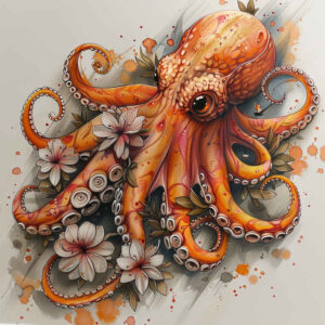aquatic-animals-with-motion-realism-form-fidelity-for-foot – tattoo design ideas free ai generated – Gallery: water-animals-inkby-ai